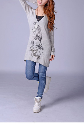 2014大码针织衫春新款修身V领套头女针织衫，华诺服饰打造舒适优雅